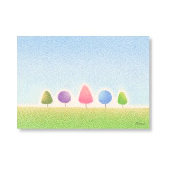 優しい時が　流れる場所　（　色鉛筆画。原画　）