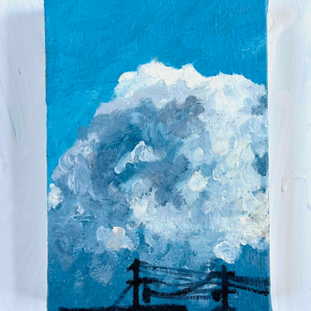 原画　油彩「近所の風景　20266」絵画・サムホールサイズ （16×23㎝）アート・キャンバス