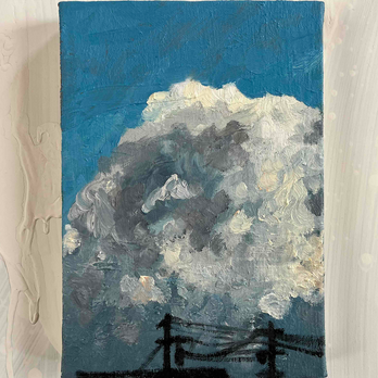 原画　油彩「近所の風景　20266」絵画・サムホールサイズ （16×23㎝）アート・キャンバス