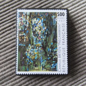 フランス　美術1987年　切手ブローチ10977