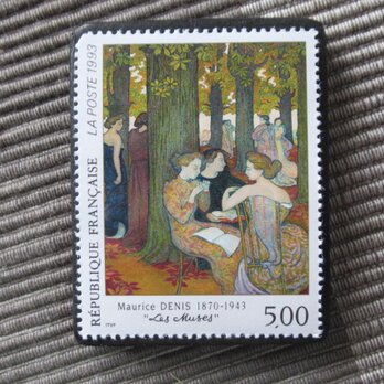 フランス　美術1993年　切手ブローチ10986