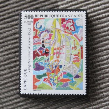 フランス　美術1989年　切手ブローチ10991