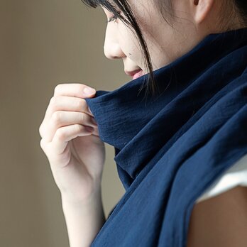 藍染　カルゼ大判ストール【Organic Cotton】のコピー