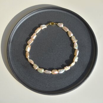 淡水バロックパールのネックレス＊40cm＊17～20ｍｍ＊薄ピンク◇送料無料♪
