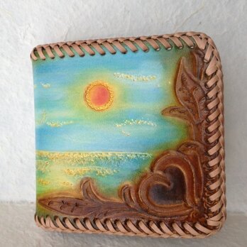 レザー二つ折り財布～遠い日の海辺の画像