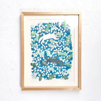 花ざかり　アート　イラスト　額