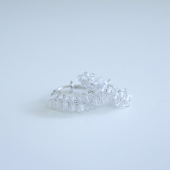 Half moon pierce , Crystal　金具変更可