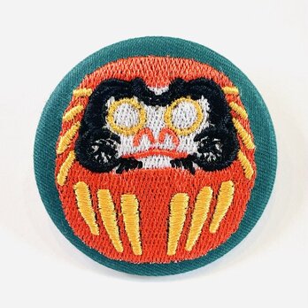 刺繍ブローチ　だるま