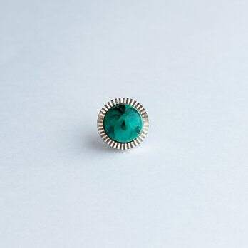 丸カトレア 【Jade】 七宝焼のタイタック ラペルピン  ピンバッジ 純銀張有線七宝