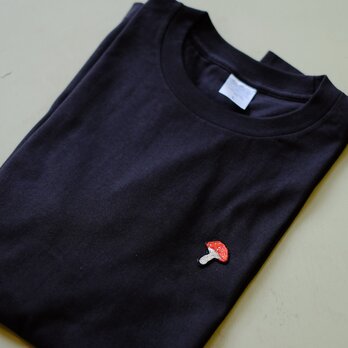 きのこ刺繍ワッペンTシャツ