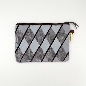 ピースワークポーチ ダイヤ柄 054 (light blue/gray)