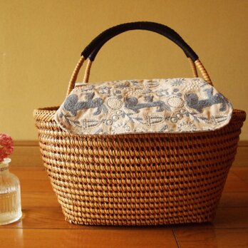 《籐製かごバック・一絡編み》（送料無料）