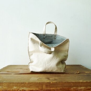 みどりのボーダーのぼろバッグ