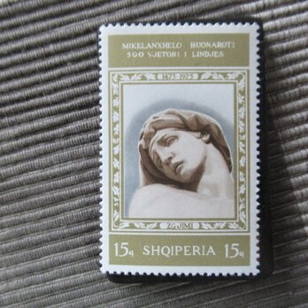 アルバニア　美術1975年　切手ブローチ11022