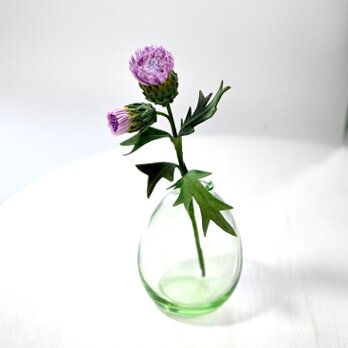 布花　くすみピンクが可愛い、飾れるノアザミの花一輪