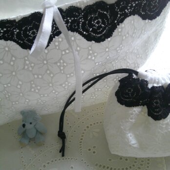 刺繍cotton×linen Tote&Pouch