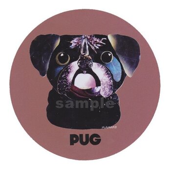 パグ/黒《犬種名ステッカー/小型犬》の画像