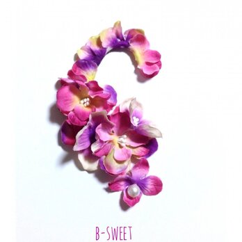 紫陽花のイヤーフックA  (パープルピンク)右耳用の画像