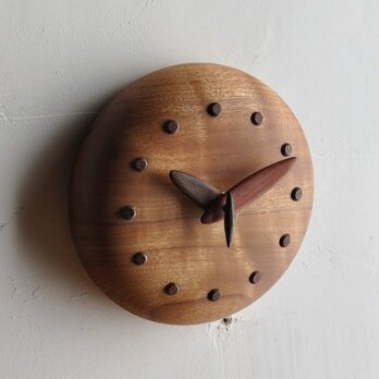 手作り木製時計　１２cmの画像