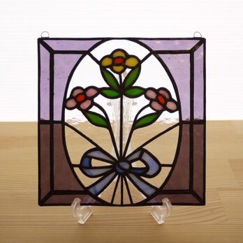 ステンドグラス ミニパネル 花束 15cmの画像