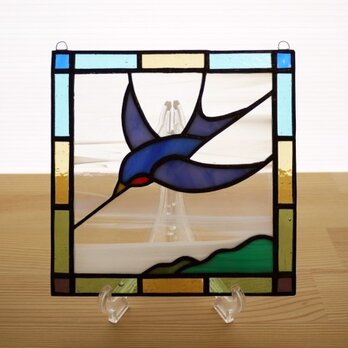 ステンドグラス ミニパネル バード 15cmの画像