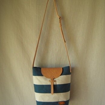 zo-sanボーダーショルダーバッグ熨斗目色（オレンジタグ）