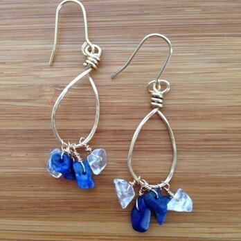 ワイヤー.ラピスラズリ ピアス