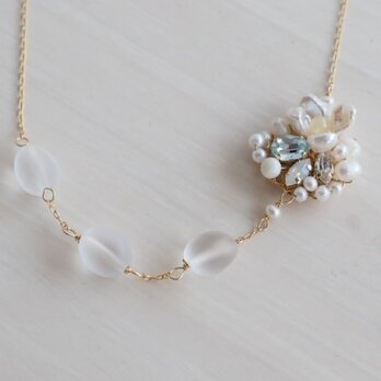 ［再販］パールブーケと氷砂糖のネックレス