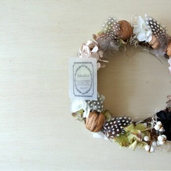 ほろほろ鳥とくるみのリース M