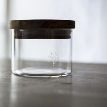 wood glass canister S #2