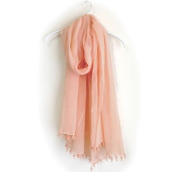 【べんがら染め・オレンジ】ふんわりガーゼストール◆手染め