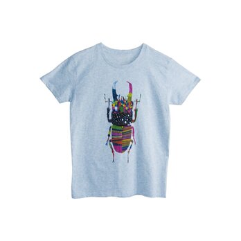 4.3oz Tシャツ melange blue S クワガタの画像