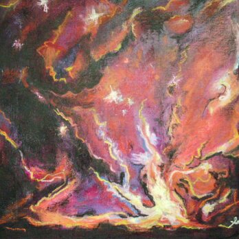 絵画インテリア キャンバス画 油絵 cosmos 誕生 ２の画像