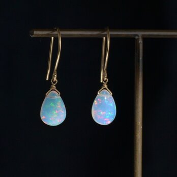 14KGF◇プレシャスオパールの一粒ピアス