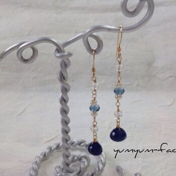 ラピスラズリのロングピアス