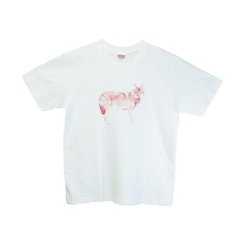 6.2oz Tシャツ white M オオカミの画像