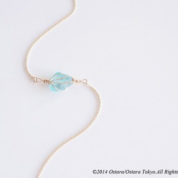 【14KGF】Looping Wire Bracelet,Gemstone -AAA Blue Apatite-の画像