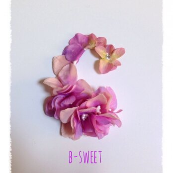 紫陽花のイヤーフックD  (ピンクパープル)右耳用の画像