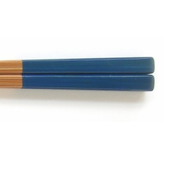 竹・自然塗料箸　大人色シリーズ　05-22　青の画像