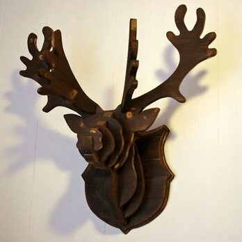 木製ハンティングトロフィー　トナカイ　ミーミーモコ