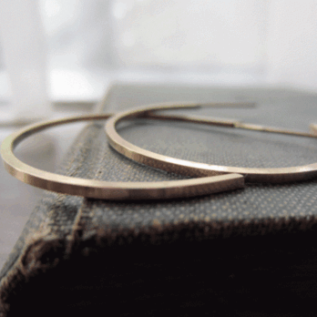 14KGF　角線フープピアス