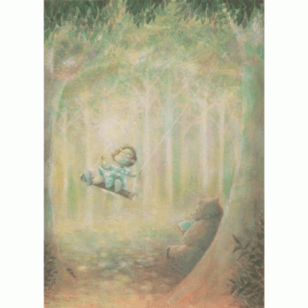 森のブランコの画像
