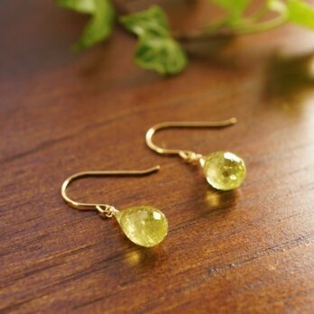 再販】K18グロッシュラーガーネットのピアス　～Kiira