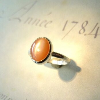 オレンジムーンストーンの指輪