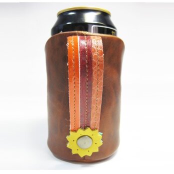 ビールキーパー＜茶×マルチ＞ 保冷機能付き 缶ビールホルダーの画像