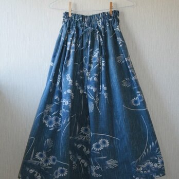 浴衣地　秋草　ロングゴムスカート　Fサイズ　の画像
