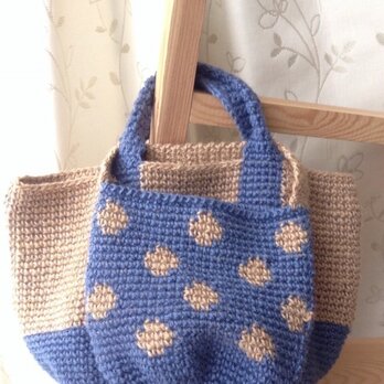 麻ひも 水玉バッグ