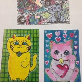 招き猫シリーズポストカードの画像
