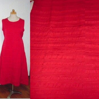Sold Out膨れ織赤大人チュニックドレス★裾変形★着物リメイクの画像