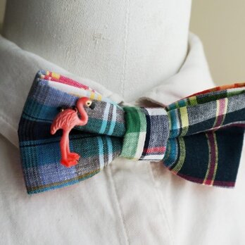 2WAY BOWTIE(check-flamingo)の画像